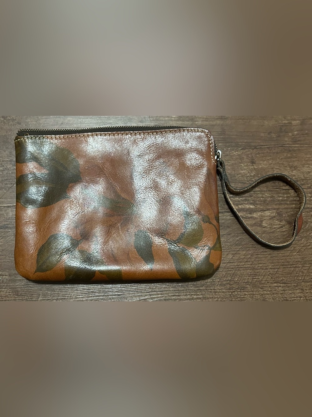 Patricia Nash Brown Canvas Interior‎ wristlet
